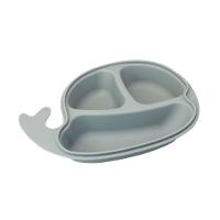 Prato Dividido Infantil Baleia Cinza - Design Fofo E Prático Para Refeições Do Seu Bebê - 3