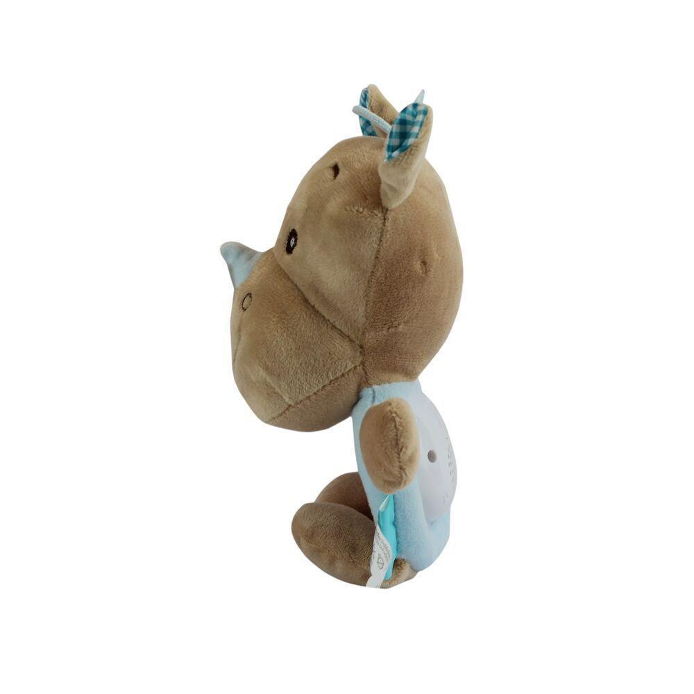 Rinoceronte De Pelúcia Musical Com Luzes Relaxantes Para Sonhos Tranquilos - 3