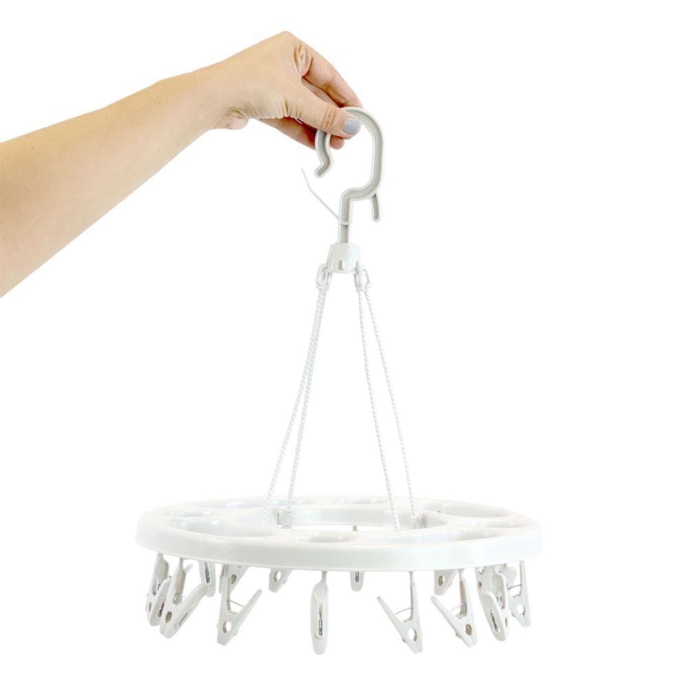 Varal Redondo Prático Com 16 Prendedores - Ideal Para Espaços Compactos E Secagem Eficiente - 1