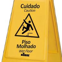 Placa Plástica De Sinalização - Segurança E Orientação Bilíngue Para Ambientes Perigosos - 2