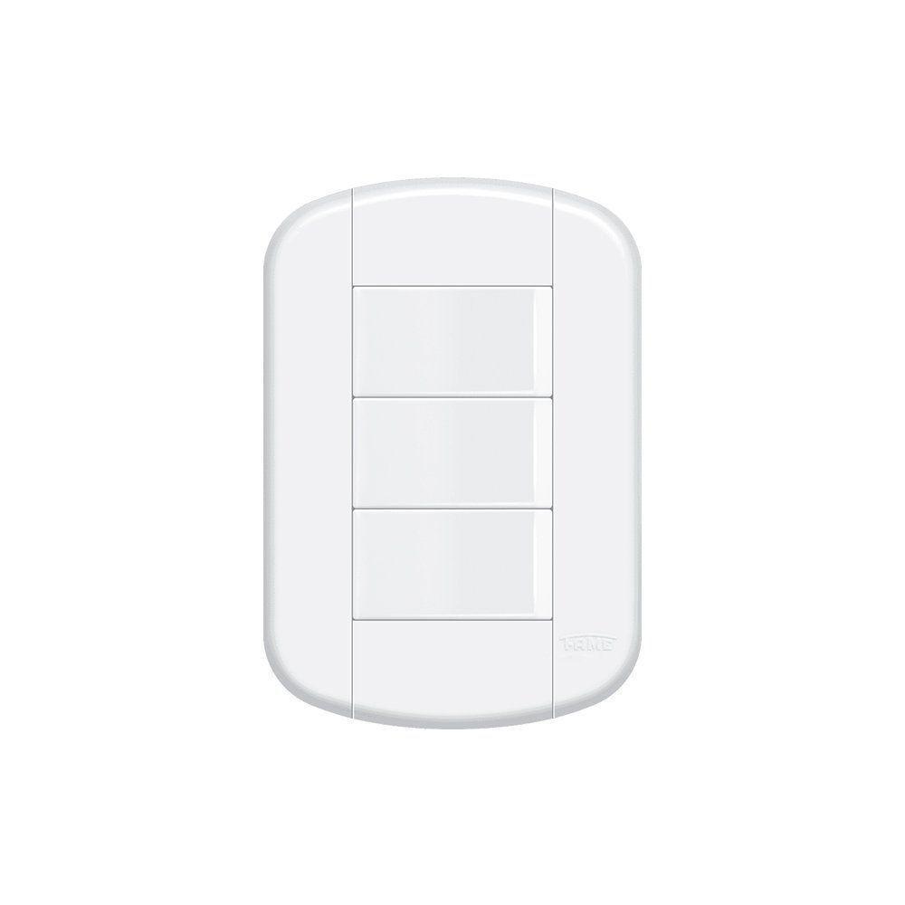Interruptor Simples Triplo Fame Blanc+ Com Placa 4x2 Branco - 1