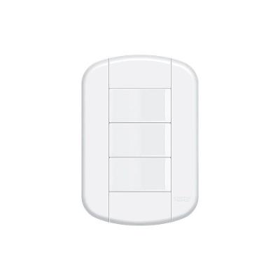 Interruptor Simples Triplo Fame Blanc+ Com Placa 4x2 Branco