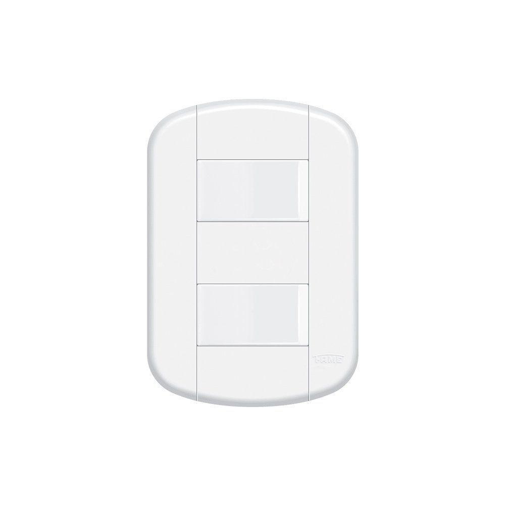 Interruptor Simples Duplo Fame Blanc+ Distanciados Com Placa 4x2 Branco - 1