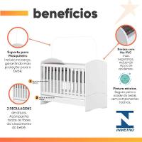 Dormitório Infantil Completo Berço Bala De Menta Para Quarto Bebê Magia Branco / Madeirado - 8