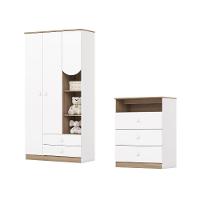 Conjunto Infantil Para Quarto Bebê Magia Henn Branco / Madeirado - 1