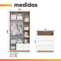 Conjunto Infantil Para Quarto Bebê Magia Henn Branco / Madeirado - 3