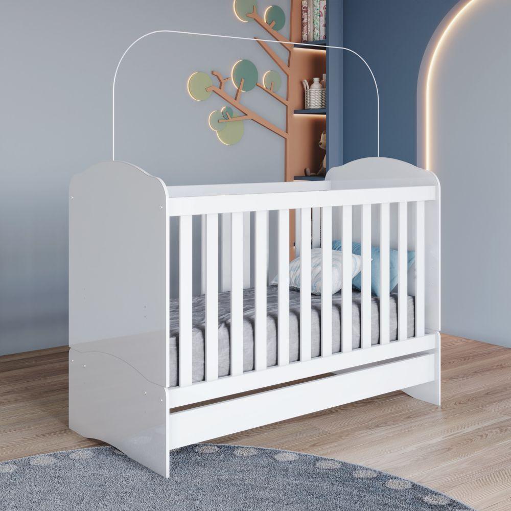 Berço Mini Cama 3 Em 1 Bala De Menta Henn Branco - 2