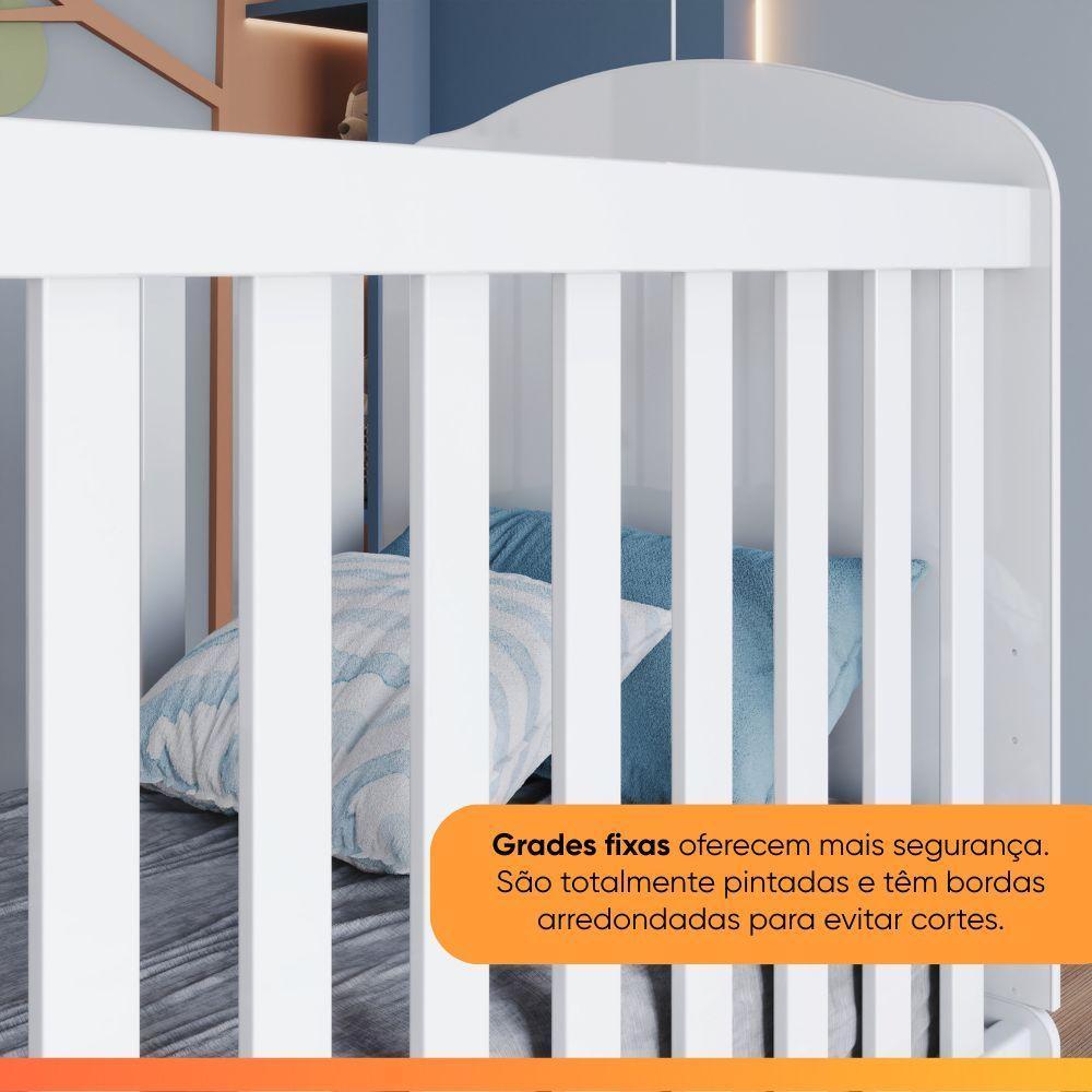 Berço Mini Cama 3 Em 1 Bala De Menta Henn Branco - 7
