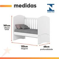 Berço Mini Cama 3 Em 1 Bala De Menta Henn Branco