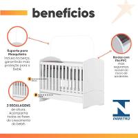 Berço Mini Cama 3 Em 1 Bala De Menta Henn Branco - 5