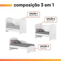 Berço Mini Cama 3 Em 1 Bala De Menta Henn Branco - 6