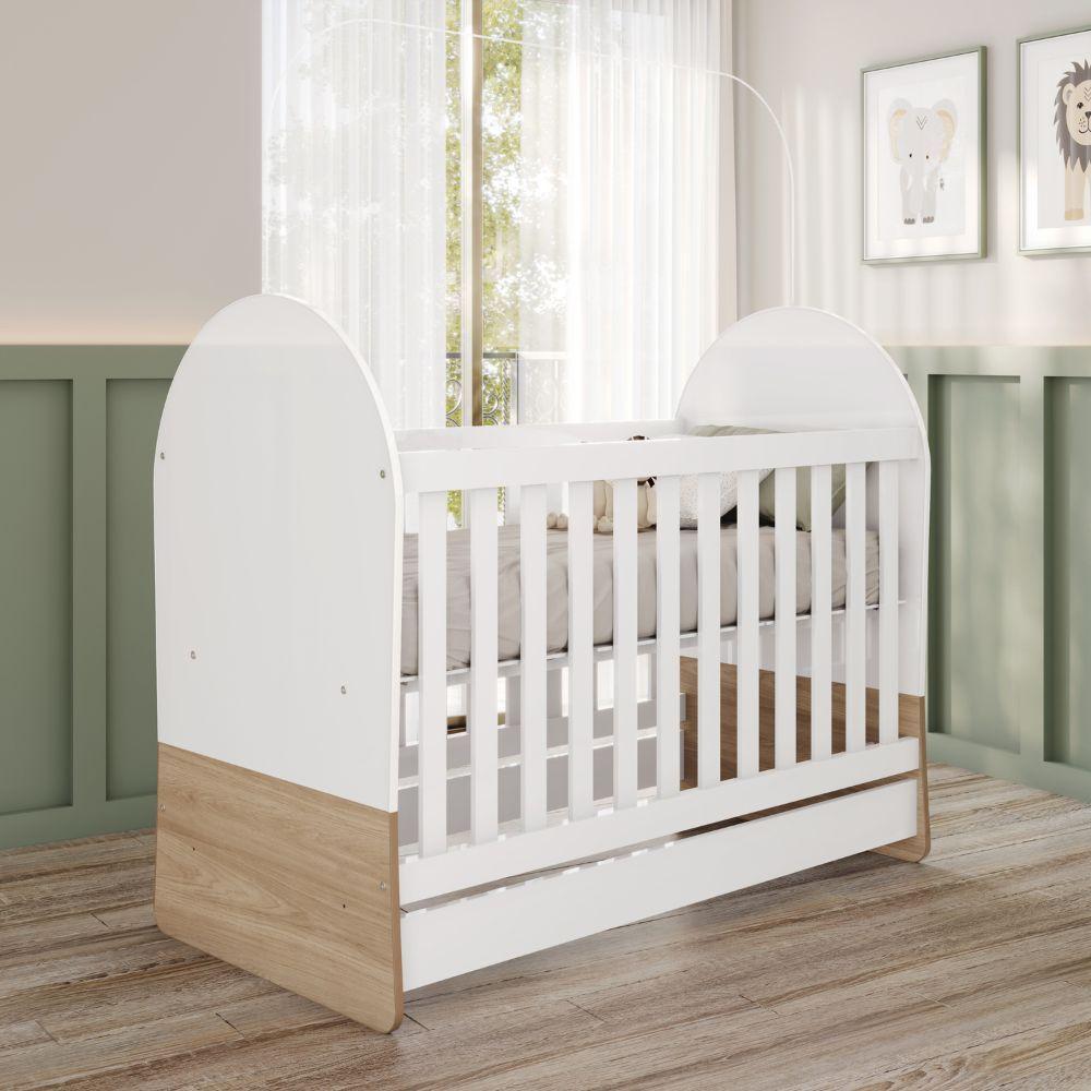 Berço Mini Cama 3 Em 1 Magia Branco / Madeirado - 2