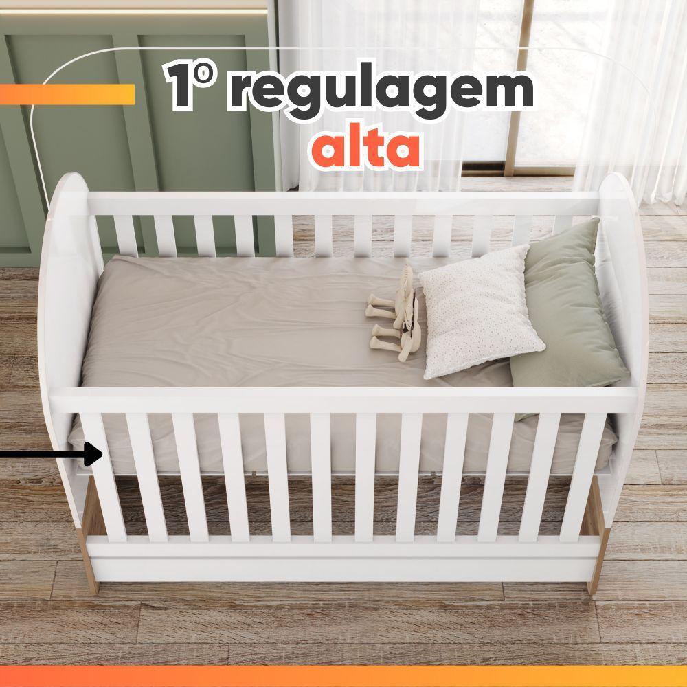 Berço Mini Cama 3 Em 1 Magia Branco / Madeirado - 7
