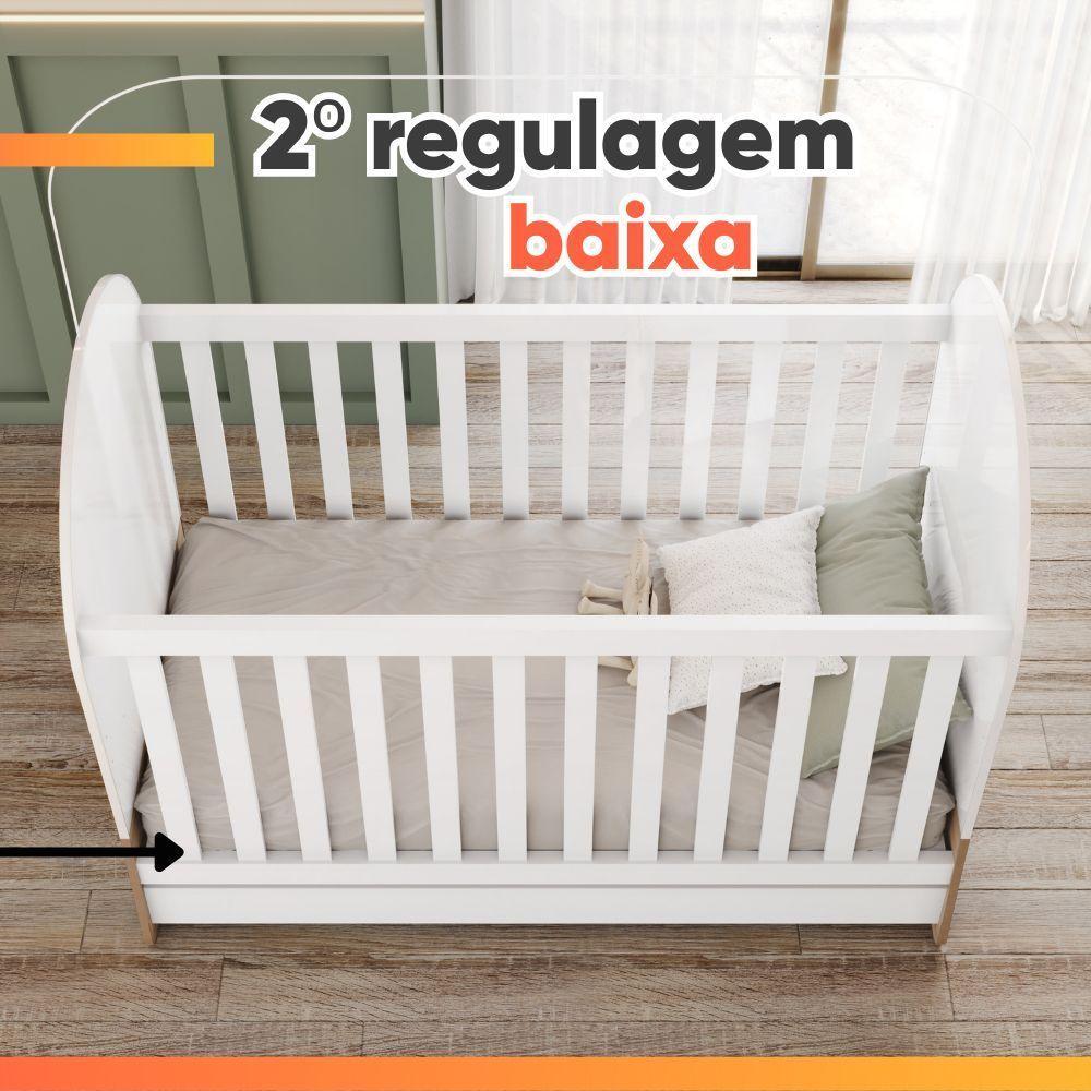Berço Mini Cama 3 Em 1 Magia Branco / Madeirado - 8