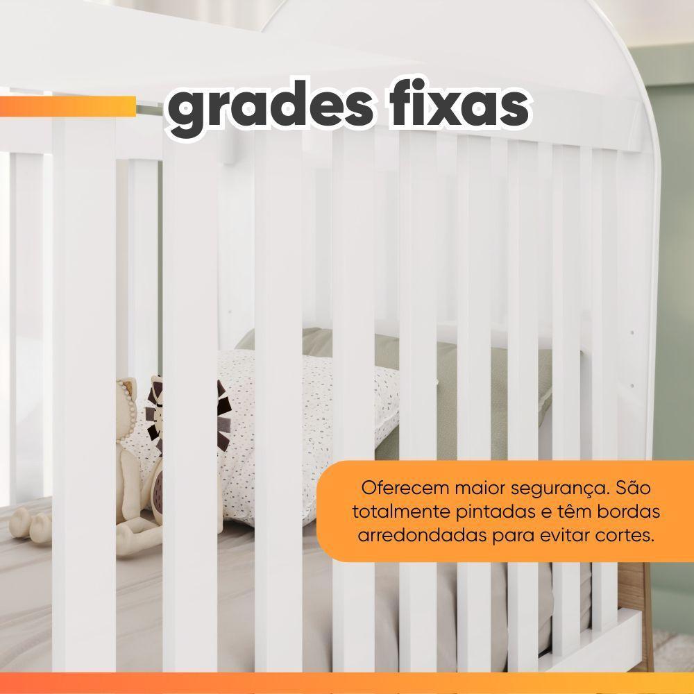 Berço Mini Cama 3 Em 1 Magia Branco / Madeirado - 10