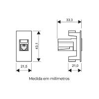 Módulo Tomada Para Rede De Informática Fame Habitat Onix Rj45 Cat5e 8 Vias Onix - 2