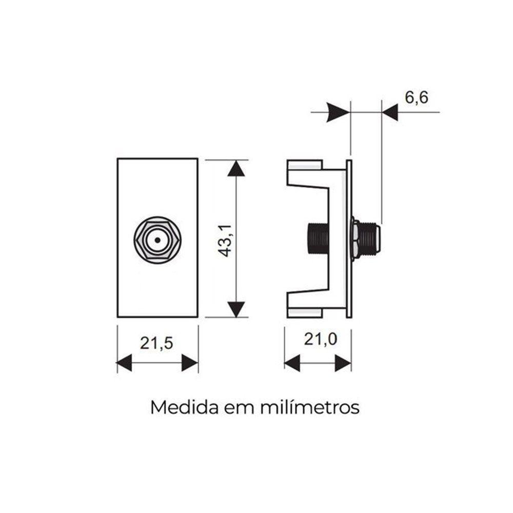 Módulo Tomada Antena De Tv Fame Habitat Onix Para Cabo Coaxial 75 Ohms Onix - 2