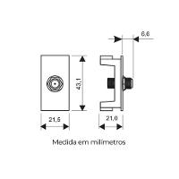 Módulo Tomada Antena De Tv Fame Habitat Onix Para Cabo Coaxial 75 Ohms Onix - 2