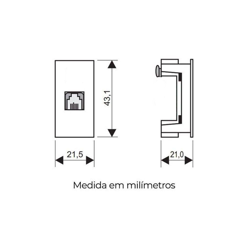 Módulo Tomada Para Telefone Fame Habitat Onix Rj11 4 Vias Onix - 2