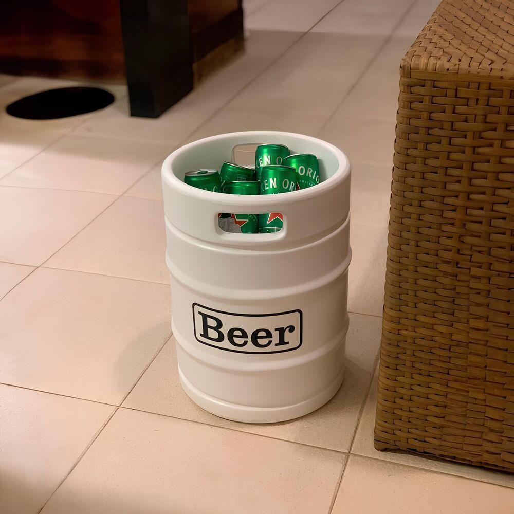 Banqueta Cooler Elegante Para Bebidas 28l Com Tampo De Madeira - Praticidade Para Festas E Eventos - 7