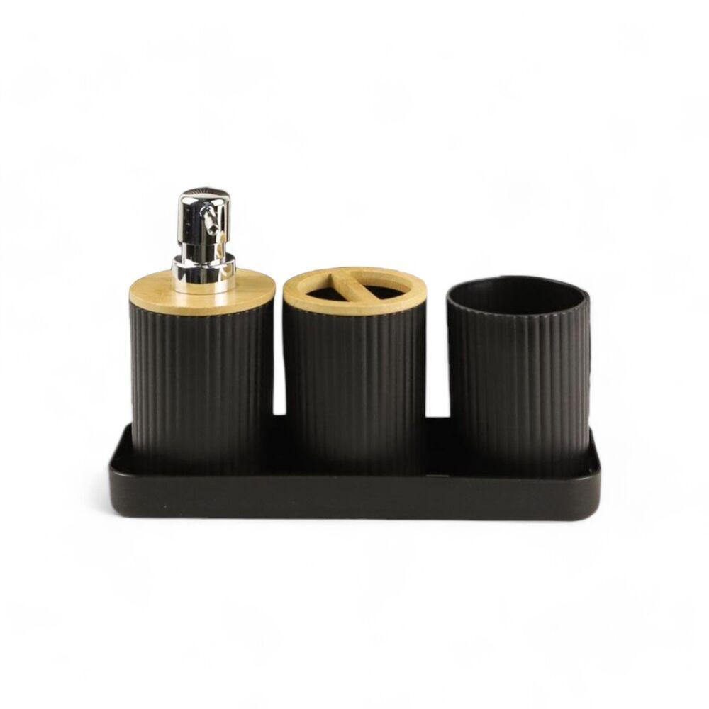 Conjunto De Banheiro Sofisticado 6 Peças Preto Nature - Elegância E Funcionalidade Para Seu Espaço - 3