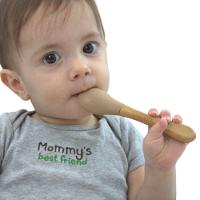 Colher Antimicrobiana De Bambu E Silicone Fendi Para Bebês - Estilo E Segurança Nas Refeiç ões Infantis - 3