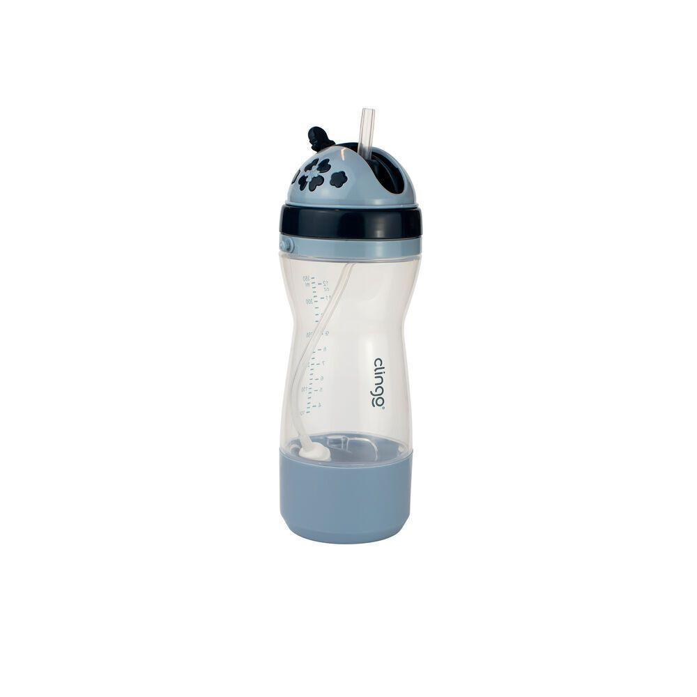 Garrafa Compacta 380ml Com Porta-lanches E Canudo Silicone - Azul, Antivazamento Para Aventuras - 3