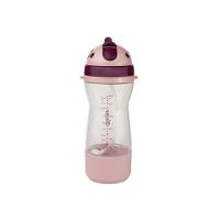 Garrafa De Viagem Rosa Com Compartimento Para Lanches E Canudo Retrátil - Antivazamento E Elegância - 5