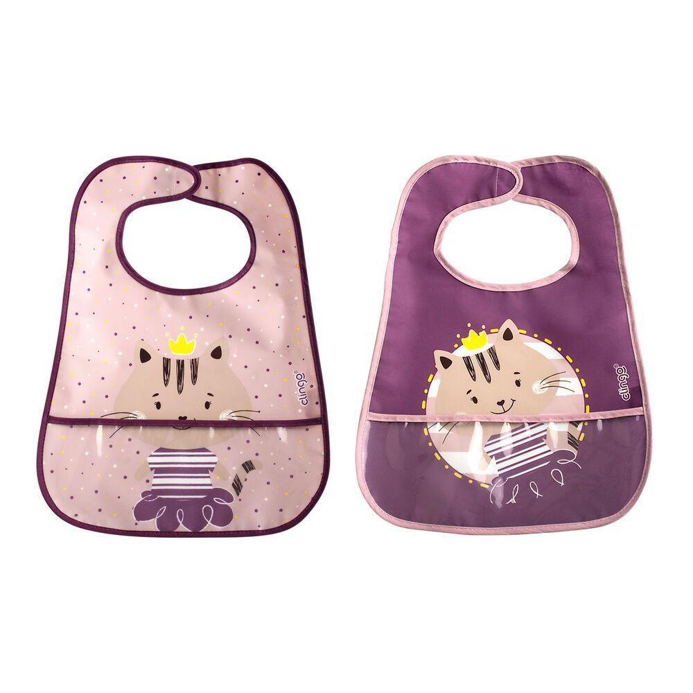 Conjunto De Babadores Duplos Com Coletor E Fecho Em Velcro - Estilo E Praticidade Para Bebês - 1