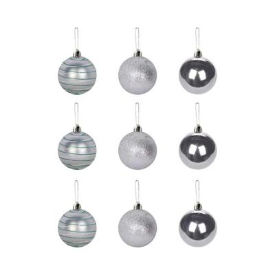 Conjunto De 9 Bolas De Natal Prateadas 5cm - Sofisticação E Estilo Para Sua Decoração