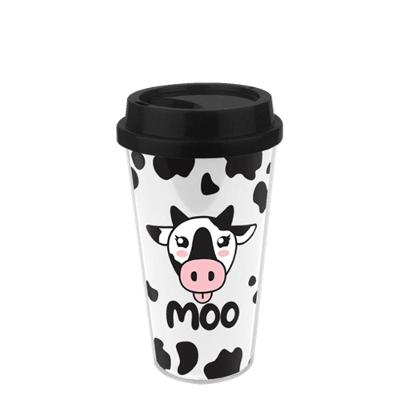 Copo Térmico Elegante - Moo Vaquinha Para Viagens E Lazer