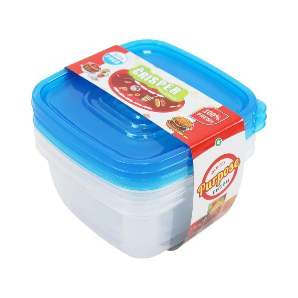Conjunto Prático De 3 Potes Quadrados Com Tampa Para Organização E Armazenamento De Alimentos - 4