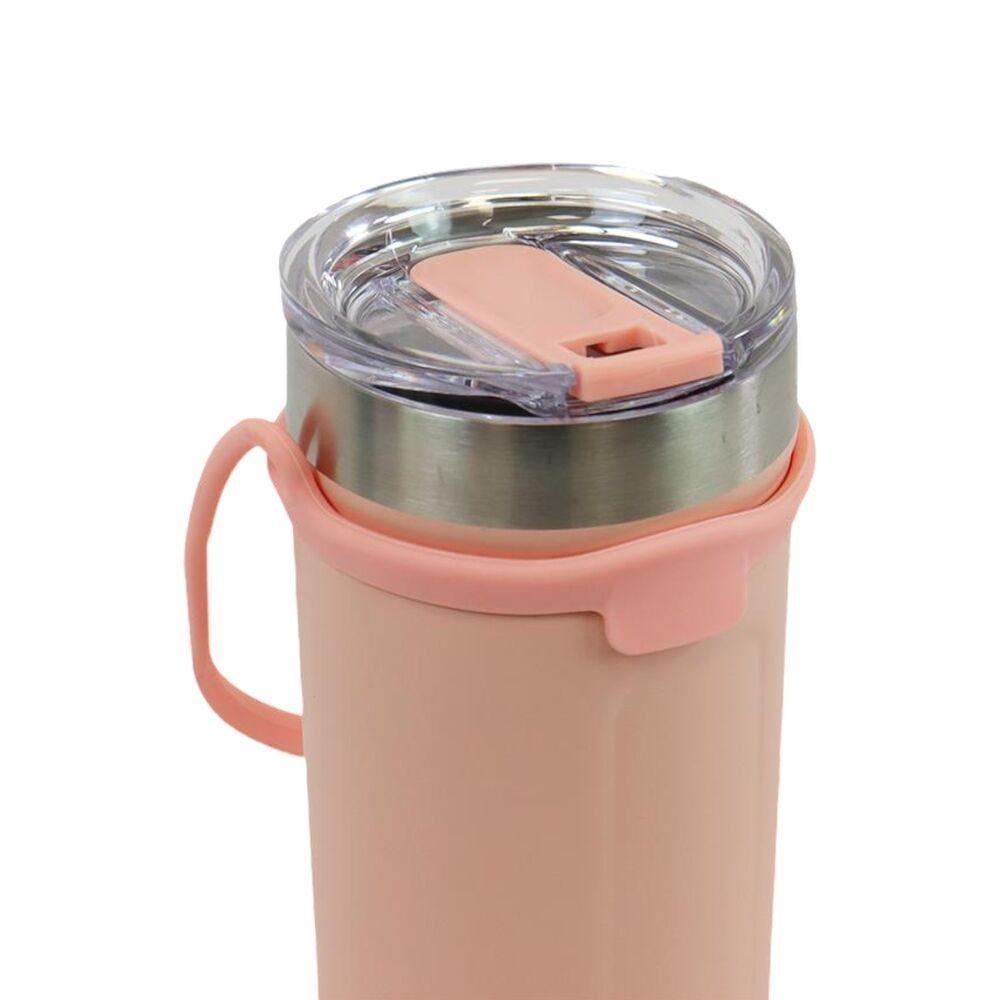 Copo Térmico Elegante 710ml Rosa Fosca Com Tampa Hermética Para Bebidas Quentes E Frias - 2