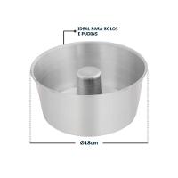 Forma Profissional De Alumínio Para Bolos E Pudins Com Furo Central - ø18cm - 3