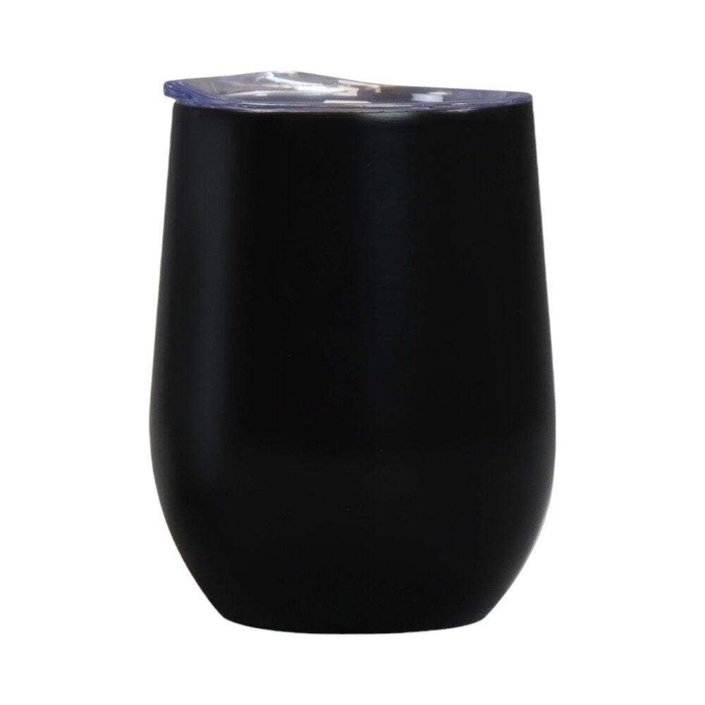 Copo Térmico Elegante Em Aço Inox Preto Fosco Com Tampa Anti-vazamento E Isolamento Duplo - 3