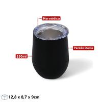 Copo Térmico Elegante Em Aço Inox Preto Fosco Com Tampa Anti-vazamento E Isolamento Duplo - 2