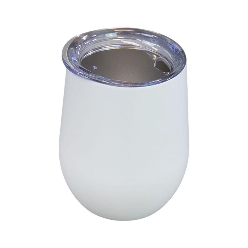 Copo Térmico Elegante Em Aço Inoxidável Branco Fosco Com Tampa Antivazamento - 1