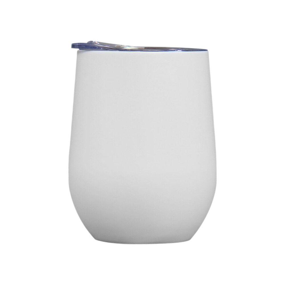 Copo Térmico Elegante Em Aço Inoxidável Branco Fosco Com Tampa Antivazamento - 3