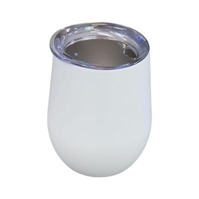 Copo Térmico Elegante Em Aço Inoxidável Branco Fosco Com Tampa Antivazamento