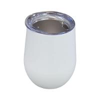 Copo Térmico Elegante Em Aço Inoxidável Branco Fosco Com Tampa Antivazamento - 1