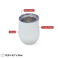 Copo Térmico Elegante Em Aço Inoxidável Branco Fosco Com Tampa Antivazamento - 2