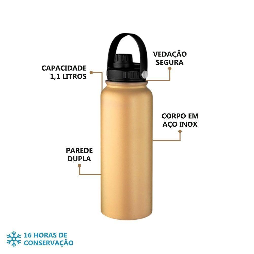 Garrafa Térmica Inox Laranja 1,1l - Estilo E Praticidade Para Suas Aventuras! - 4