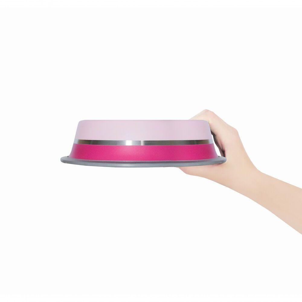 Comedouro Duplo Rosa Em Inox 850ml - Estilo E Conforto Para Seu Pet! - 5