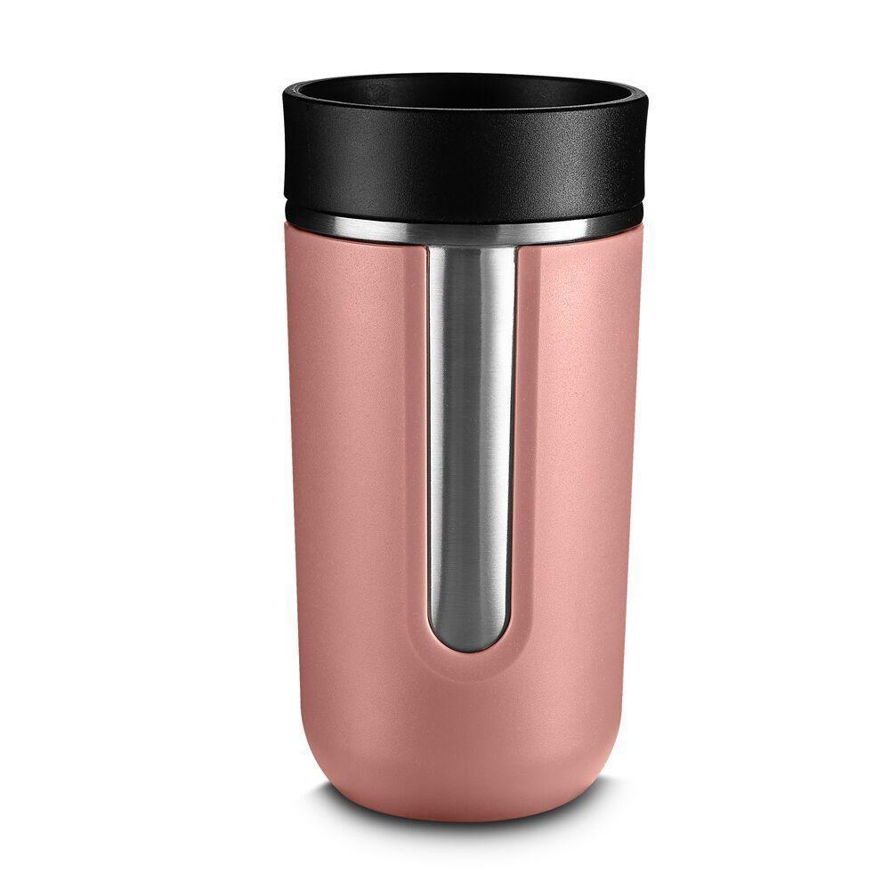 Copo Térmico Rosa Inox Com Tampa Antivazamento - 400ml, Elegância E Praticidade Em Cada Gole - 1