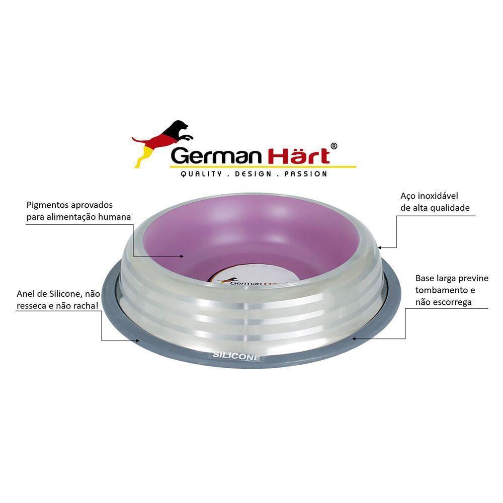 Comedouro Inox Rosa Antiderrapante 450ml - Estilo E Conforto Para Seu Pet - 4