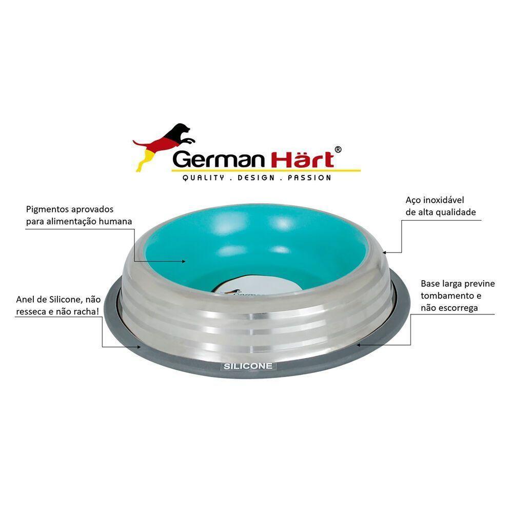 Comedouro Inox Azul Antiderrapante 850ml - Praticidade E Estilo Para Seu Pet! - 4