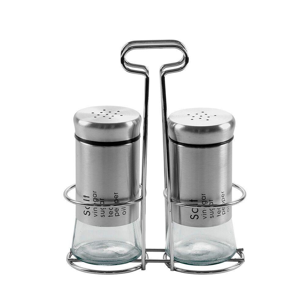 Conjunto Sophisticated De Saleiro E Pimenteiro Com Suporte Elegante Para Sua Mesa - 1