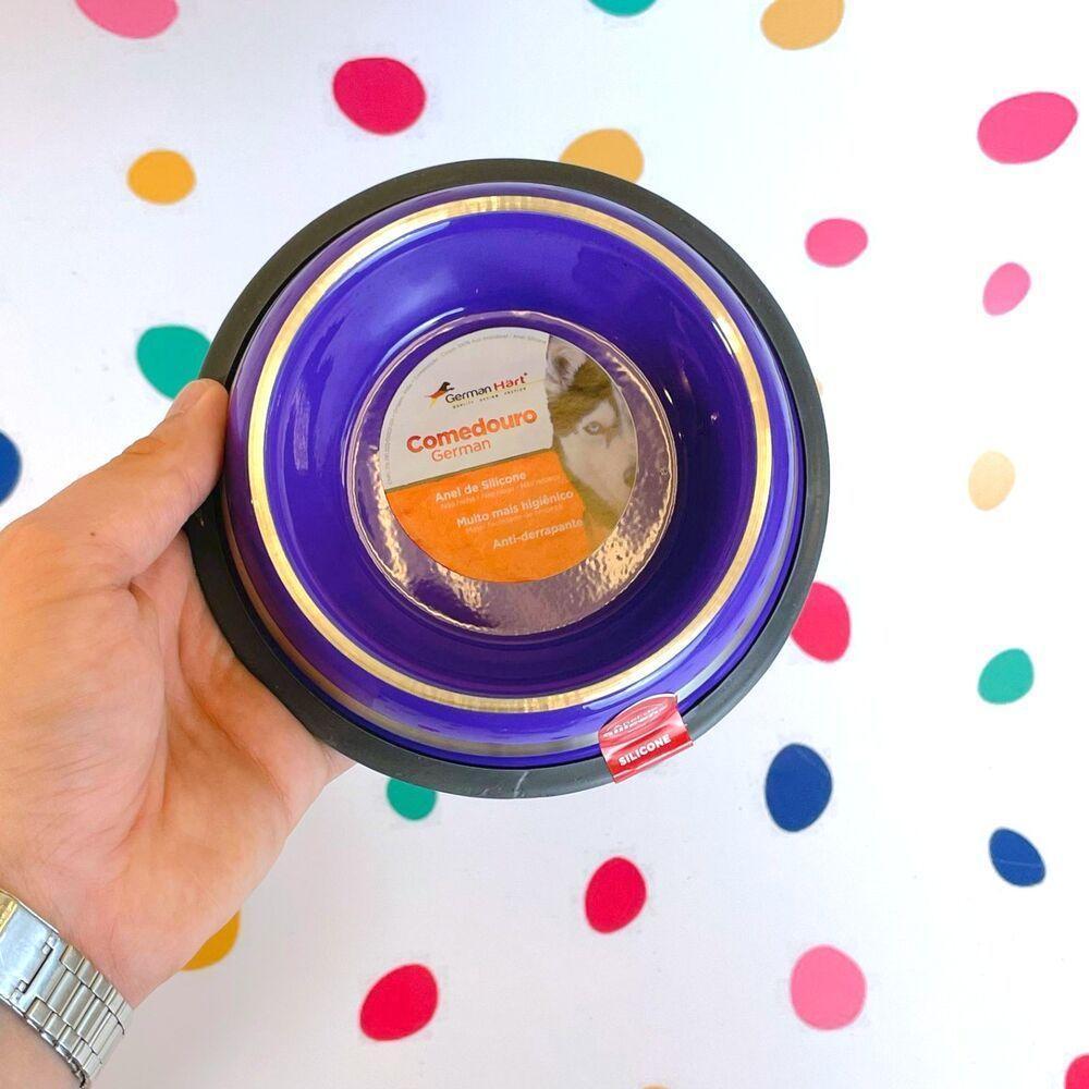 Conjunto Elegante De Comedouros Antiderrapantes Inox Roxo - Alimentação Segura E Prática! - 5