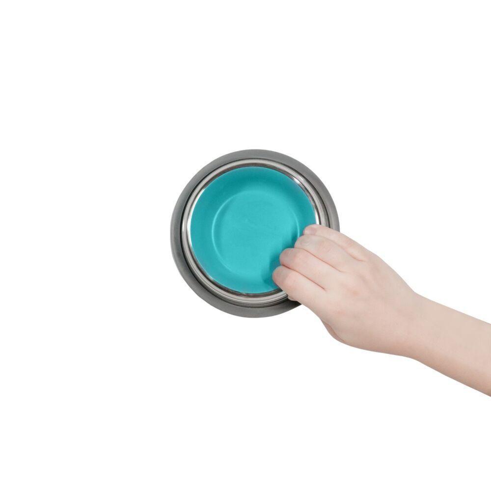 Comedouros Inox Azul Com Base De Silicone - Conforto E Estilo Para Seu Pet - 3