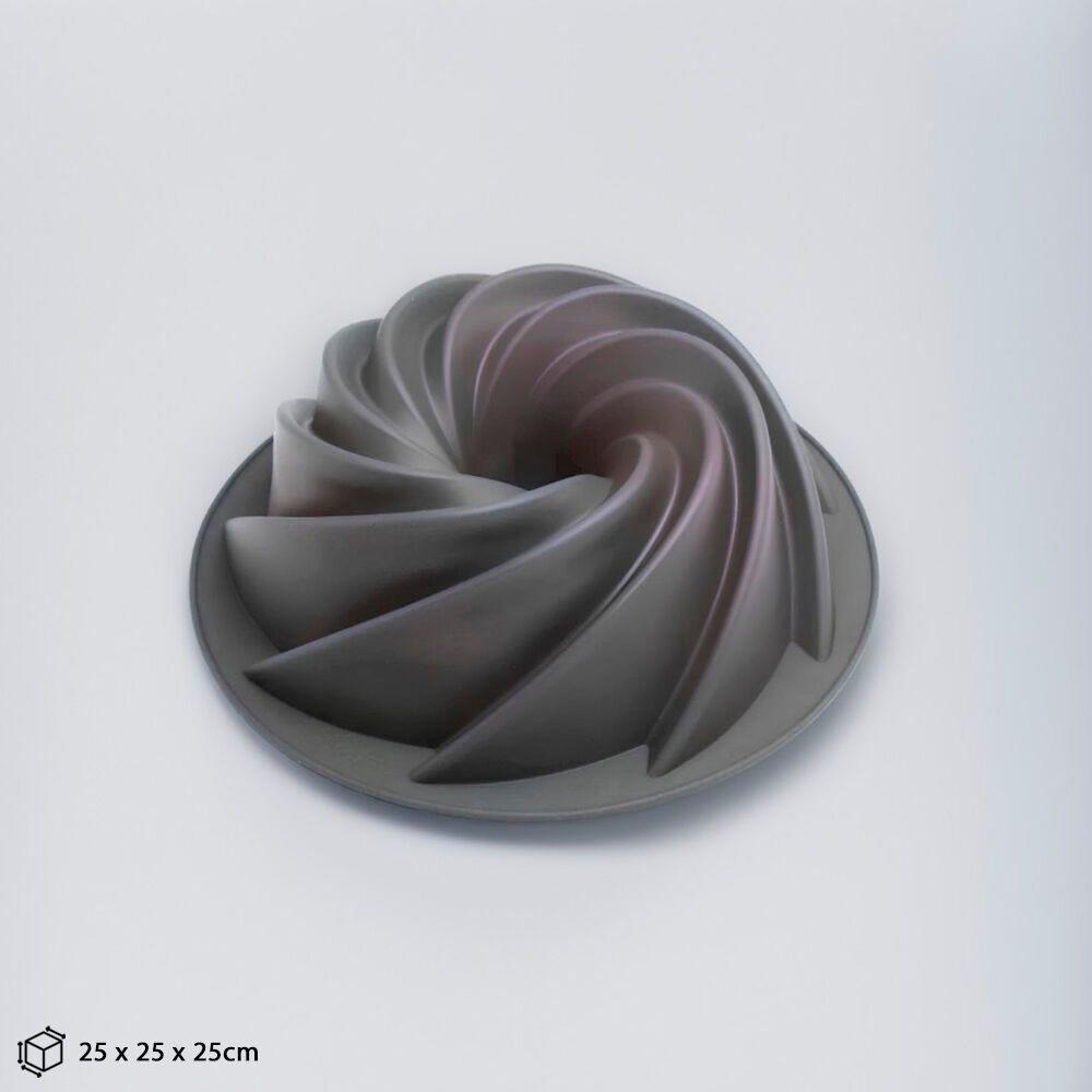 Forma De Bolo De Silicone Redonda 23cm - Design Espiral Sofisticado E Antiaderente - 2